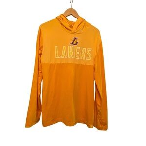 Los Angeles Lakers Fanatics Gold Iconic Stealth Marble Blocked Pullover Hoodie